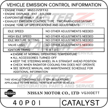 Load image into Gallery viewer, 300ZX VG30DETT Emissions Decal
