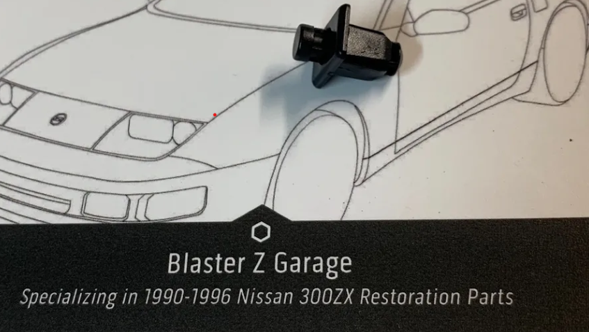 Blaster Z  300ZX Windshield Trim Cowl Clip, Rectangle